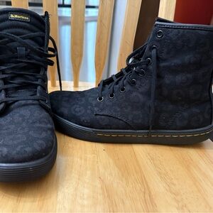 Dr. Martens Black Textured Moto Boots